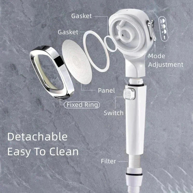 AquaPulse™ - Showerhead with 4 settings and on/off switch - Levora