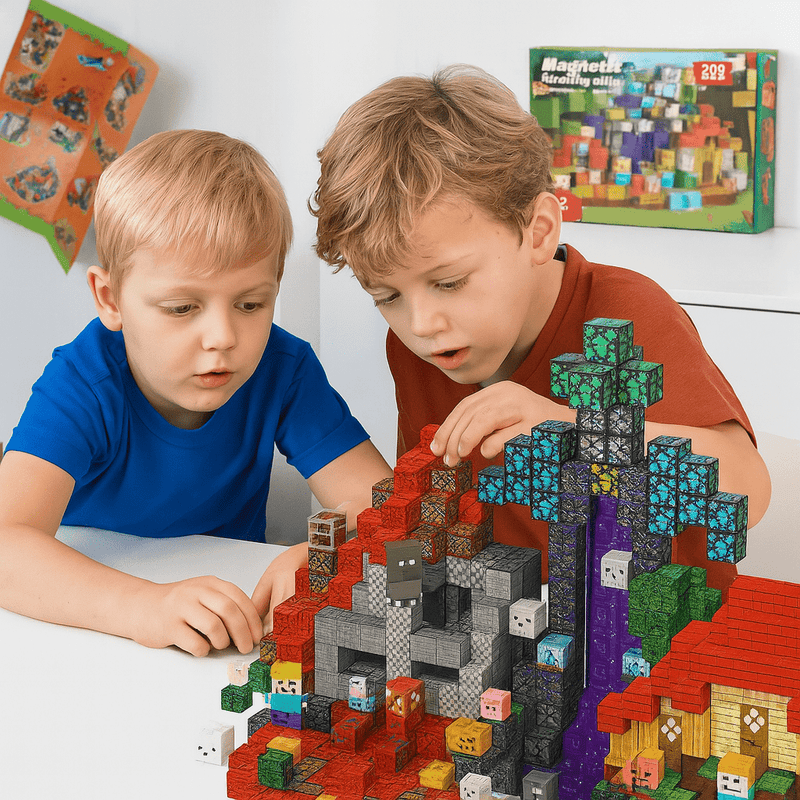 BrainiBlocks™ (200 stk) – Magnetisk Byggeleg for Kreative Sind! - Azora