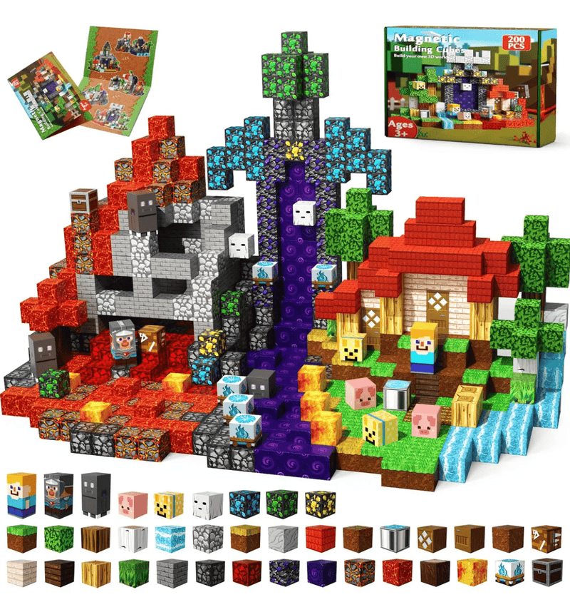 BrainiBlocks™ (200 stk) – Magnetisk Byggeleg for Kreative Sind! - Azora