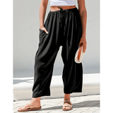 BreezyLuxe™ - Damebukser i hør med brede ben og lommer - Azora