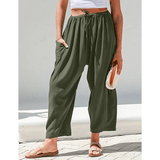 BreezyLuxe™ - Damebukser i hør med brede ben og lommer - Azora