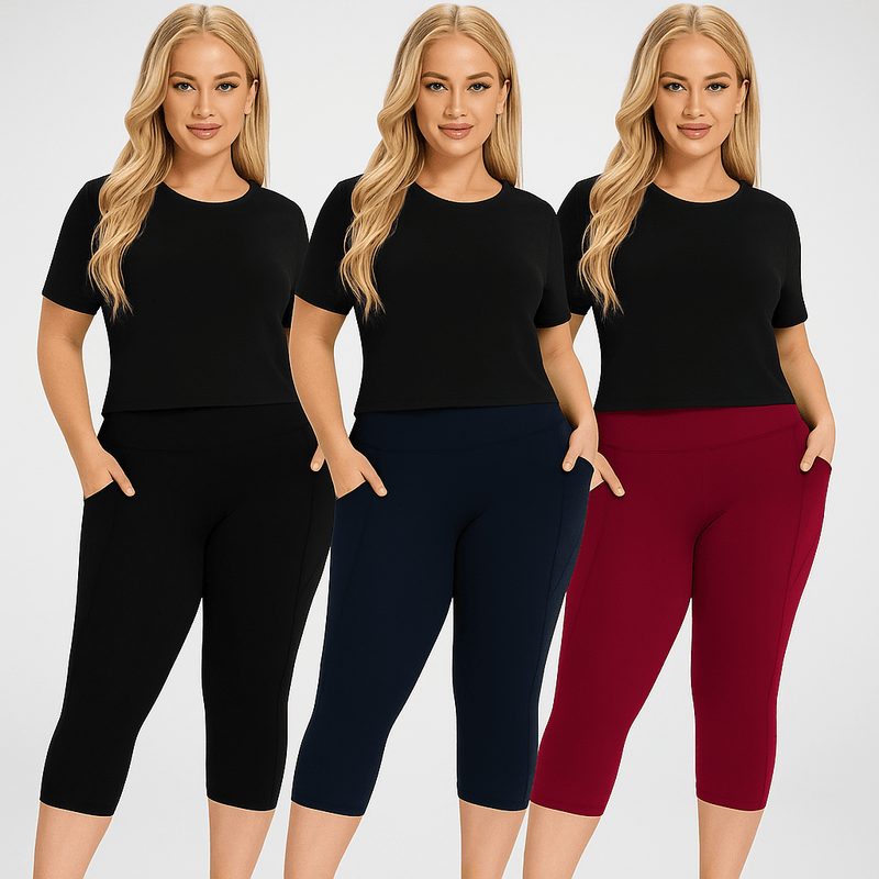 FlowFit™ - Åndbare capribukser i 3‑pak - Azora