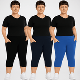 FlowFit™ - Åndbare capribukser i 3‑pak - Azora