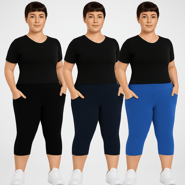 FlowFit™ - Åndbare capribukser i 3‑pak - Azora