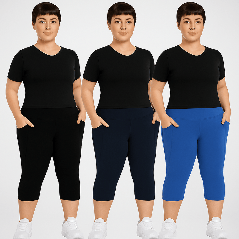 FlowFit™ - Åndbare capribukser i 3‑pak - Azora