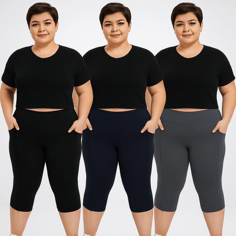 FlowFit™ - Åndbare capribukser i 3‑pak - Azora