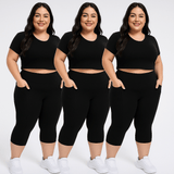 FlowFit™ - Åndbare capribukser i 3‑pak - Azora