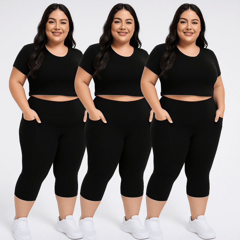 FlowFit™ - Åndbare capribukser i 3‑pak - Azora